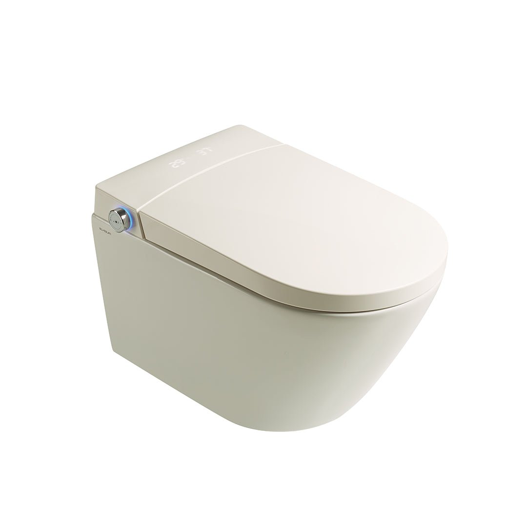 Set vas WC Smart Yoda, alb lucios, suspendat, cu deschidere automata si multiple functii prin senzori, Elysium