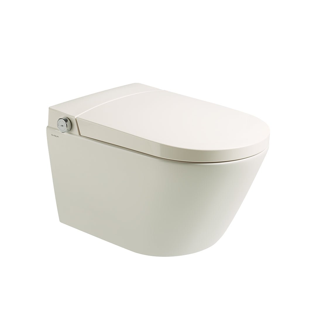 Set vas WC Smart Yoda, alb lucios, suspendat, cu deschidere automata si multiple functii prin senzori, Elysium