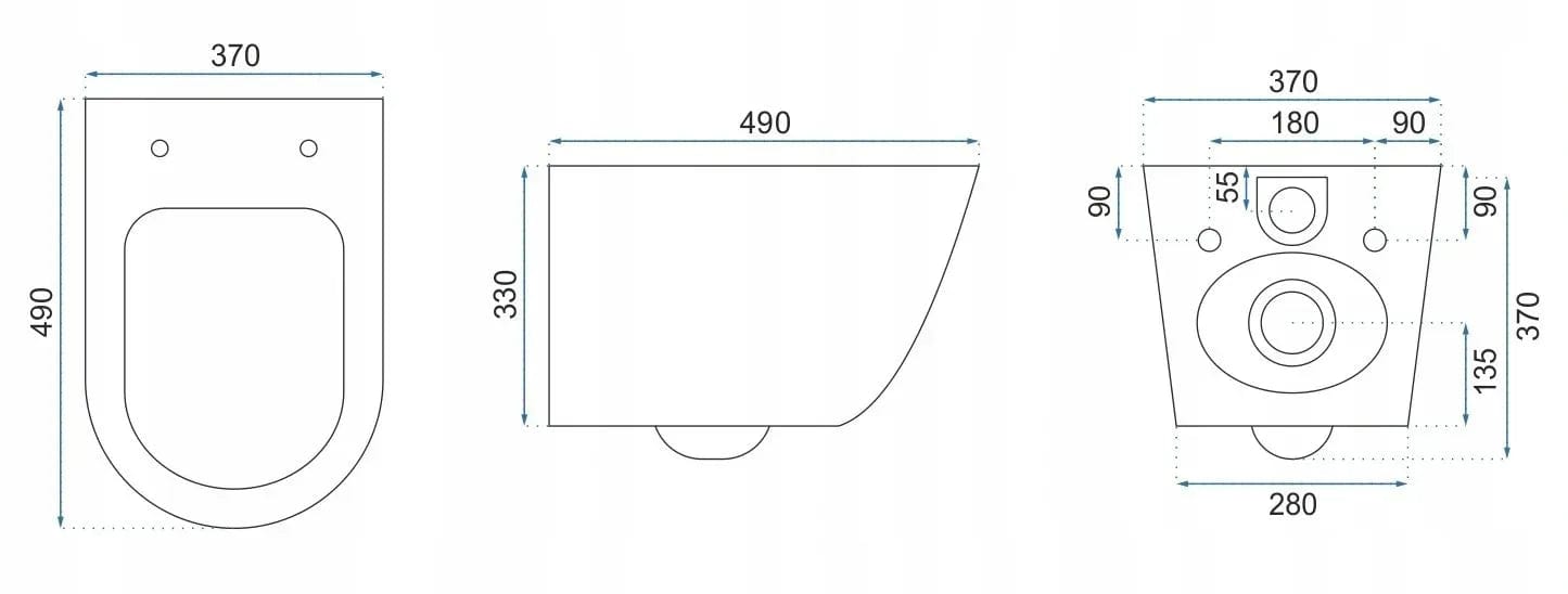 Set vas WC suspendabil rimless Rea Carlo negru lucios cu margini aurii şi capac soft close negru
