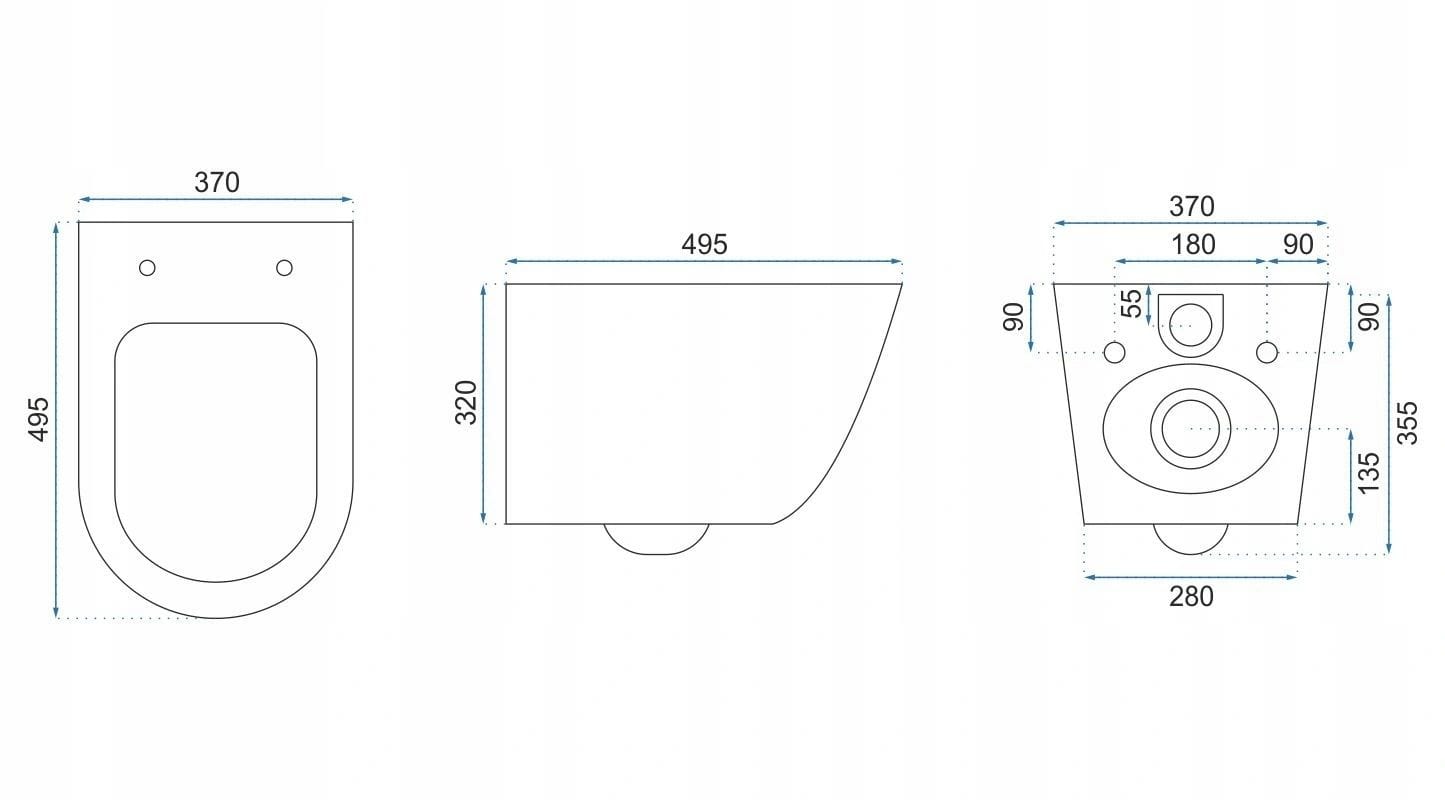 Set vas WC suspendabil rimless Rea Carlos Diamond Gold şi capac soft close alb