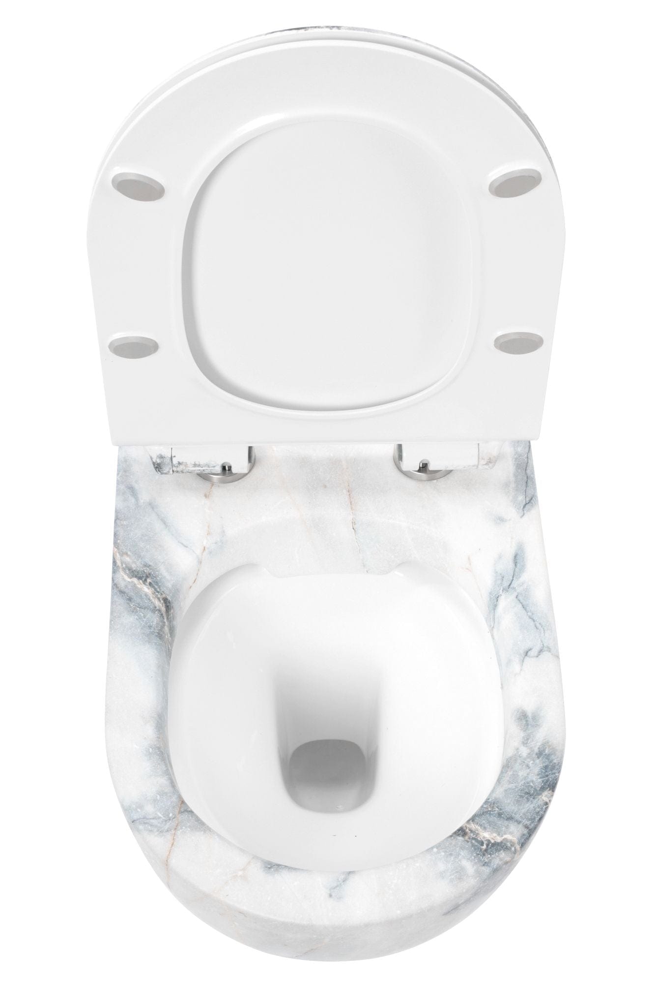 Set vas WC suspendabil rimless Rea Carlos Granit Mat şi capac soft close imitație piatră