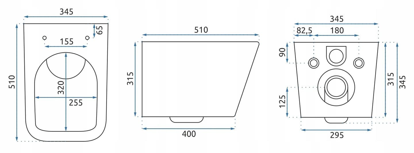Set vas WC suspendabil rimless Rea Raul şi capac soft close alb