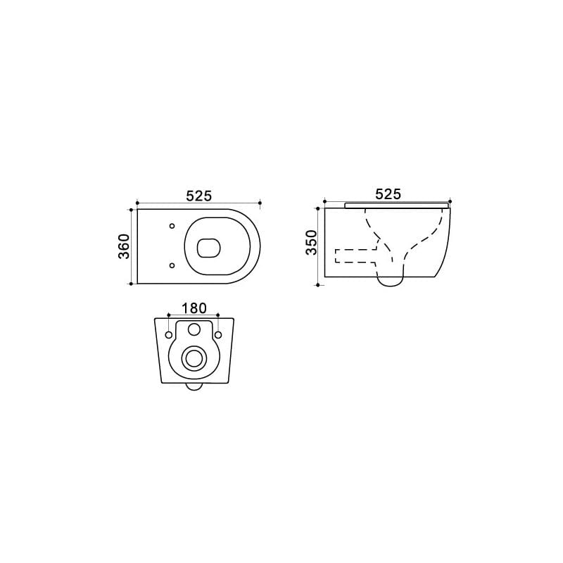Set vas WC suspendat, Fluminia, rimless, cu capac quick release si soft close, alb