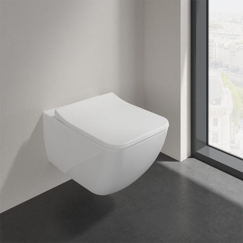 Set vas WC suspendat, Venticello, cu capac soft close, alb