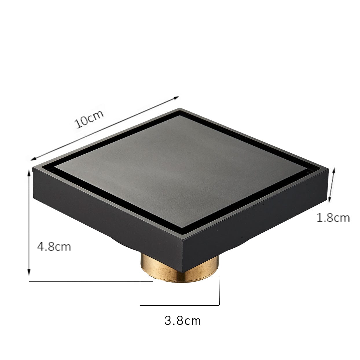 Sifon de pardoseala antimiros, cu iesire verticala, diametru ramă 100 mm, diametru scurgere 38 mm, doua fețe, negru mat sau suport fixare placa gresie, cod 1288