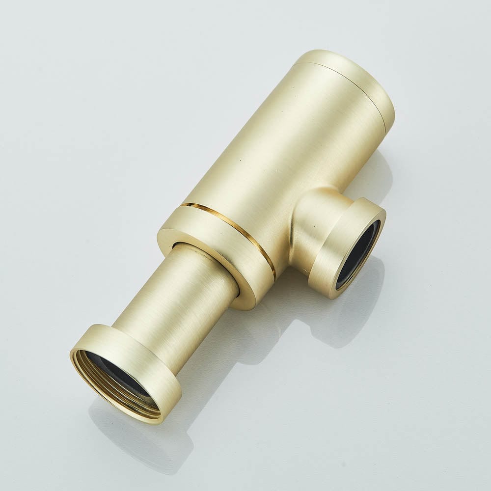 Sifon decorativ pentru lavoar și ventil universal cu click-clack, auriu periat