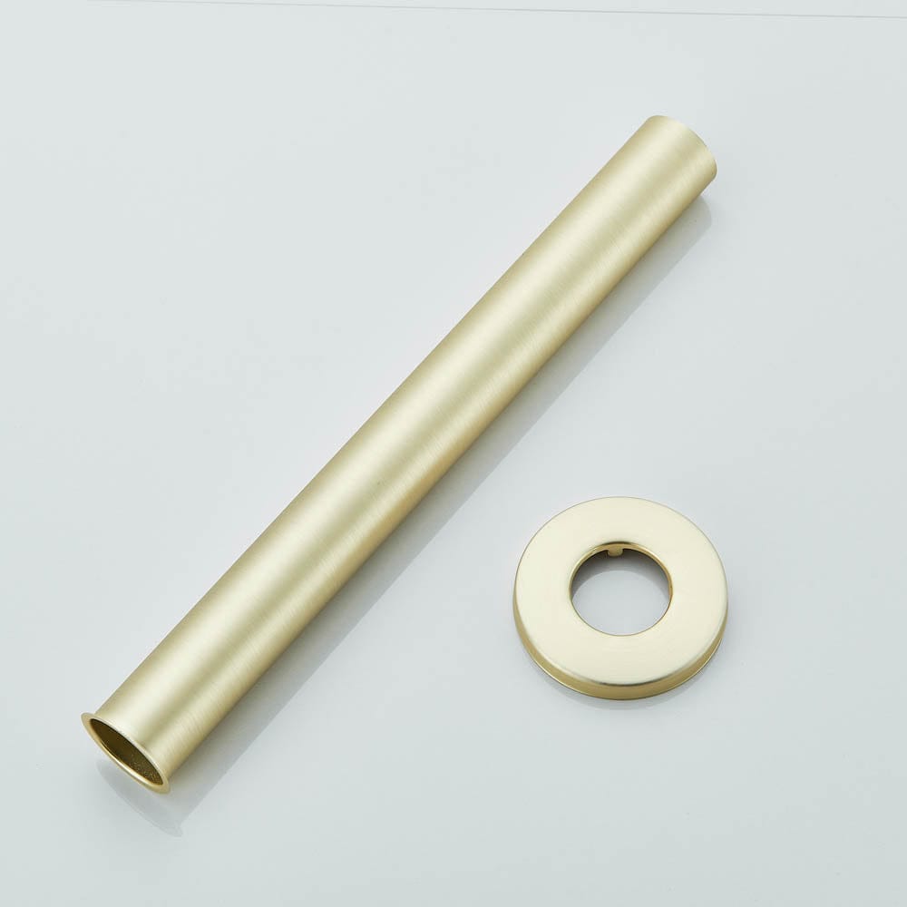 Sifon decorativ pentru lavoar și ventil universal cu click-clack, auriu periat