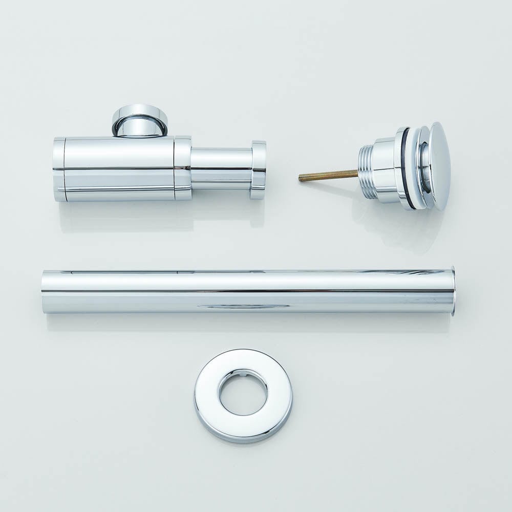 Sifon decorativ pentru lavoar și ventil universal cu click-clack, crom