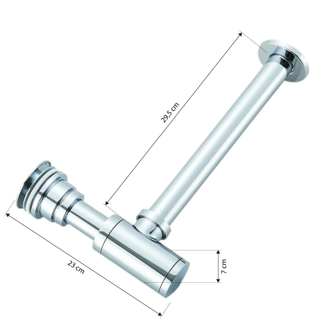 Sifon decorativ pentru lavoar și ventil universal cu click-clack, crom, cod 1180