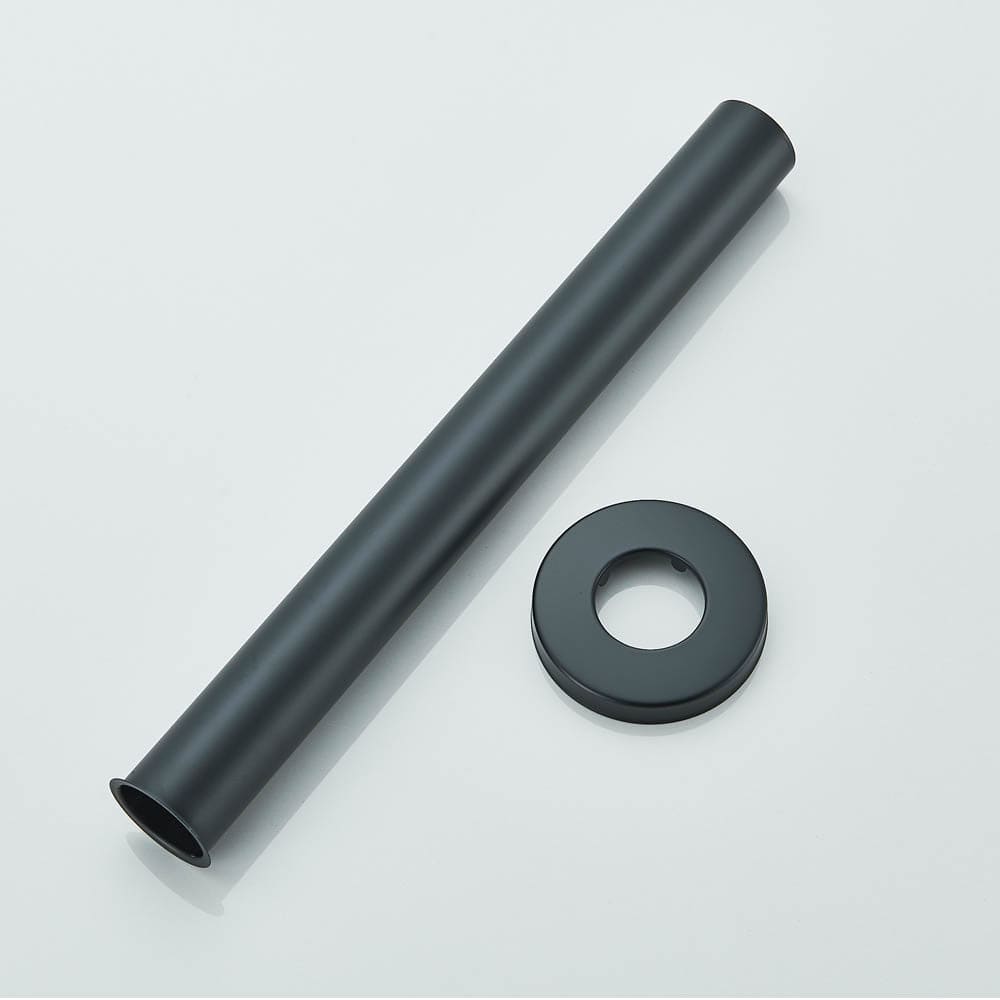 Sifon decorativ pentru lavoar și ventil universal cu click-clack, negru mat