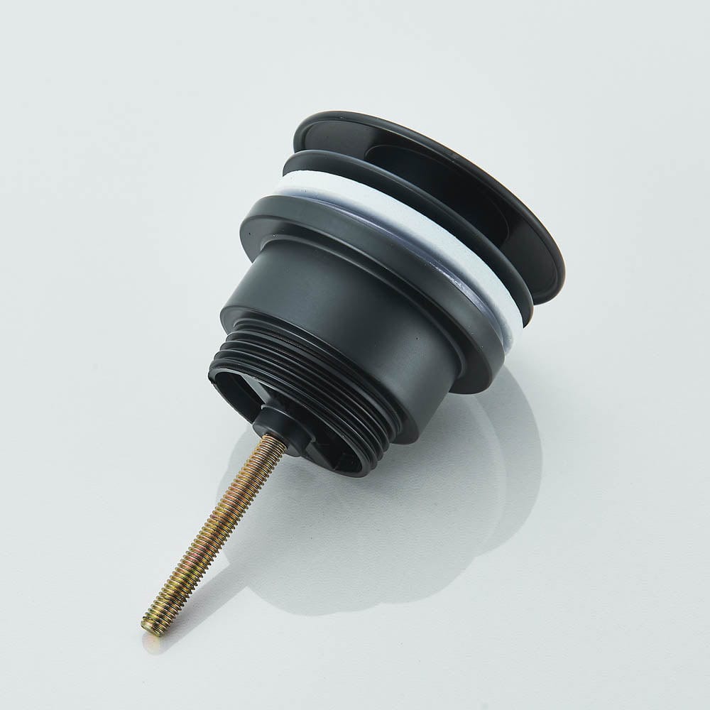 Sifon decorativ pentru lavoar și ventil universal cu click-clack, negru mat