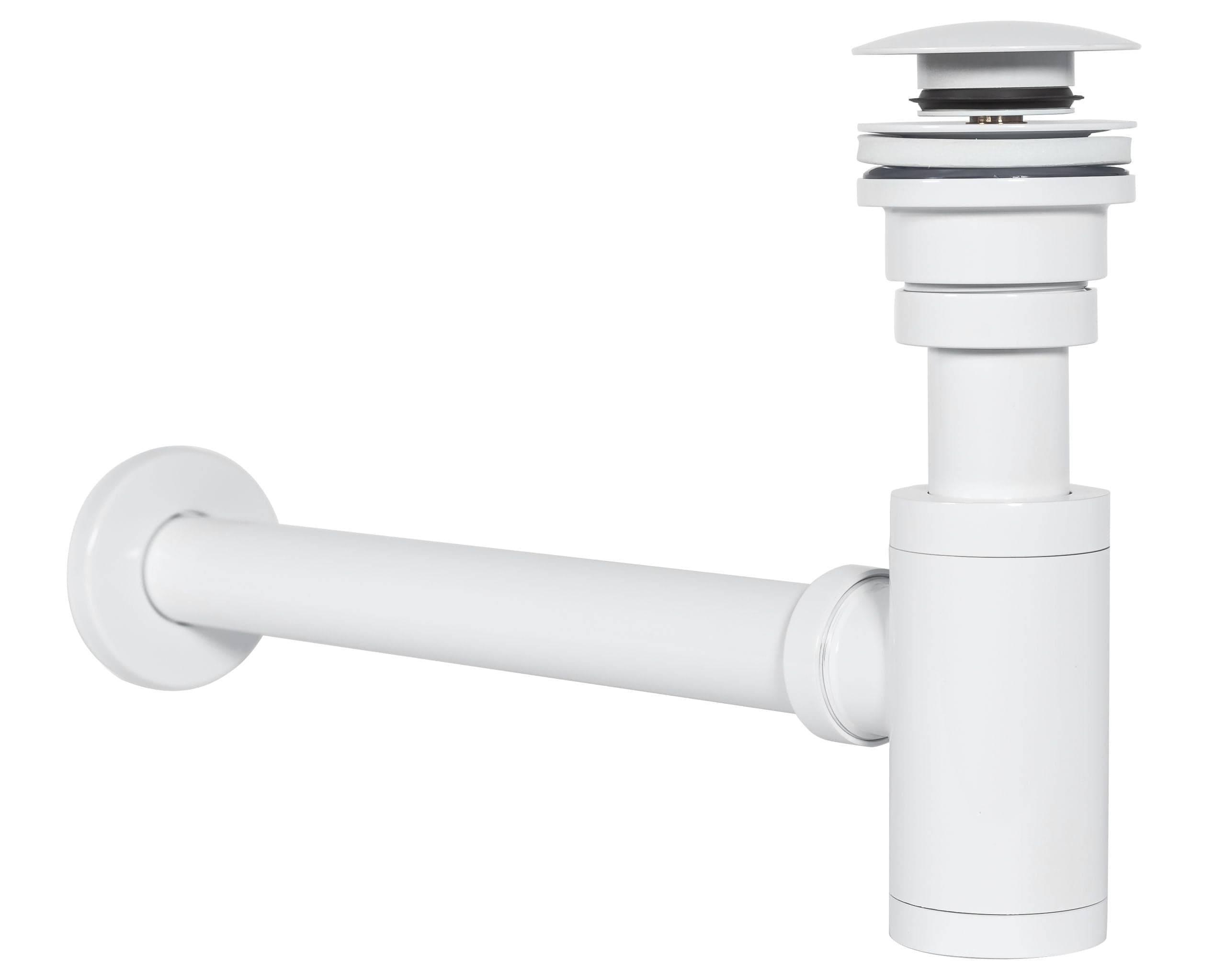 Sifon decorativ pentru lavoar Rea și ventil universal cu click-clack alb