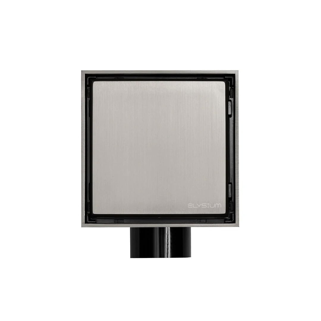 Sifon pardoseala Elysium Aquatrap, faiantabil, din otel inoxidabil, 10x10 cm, argintiu nichelat