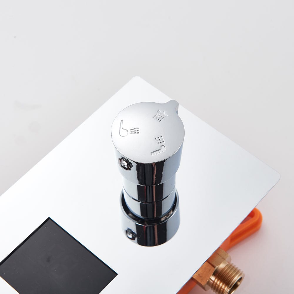 Sistem de dus Rainjoy, cromat, incastrat in tavan, para patrata 50 cm, functie led, culoare dinamica, in functie de temperatura apei, hidromasaj, cod 1406