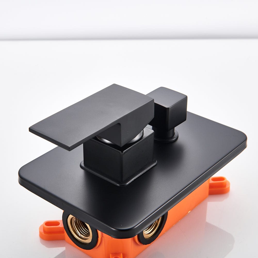 Sistem de dus Sensation, incastrat in tavan, para dreptunghiulara 80/40 cm, 2 functii de curgere, negru mat, + SIFON, cod 1513