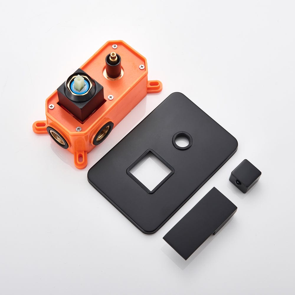 Sistem de dus Sensation, incastrat in tavan, para dreptunghiulara 80/40 cm, 2 functii de curgere, negru mat, + SIFON, cod 1513