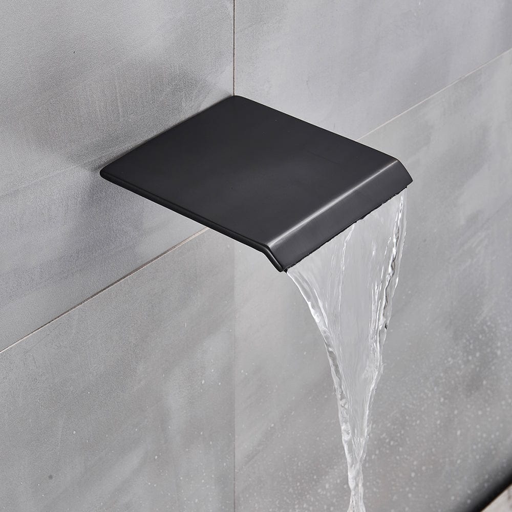 Sistem de dus Waterfall, incastrat in tavan, para patrata 40 cm, 3 functii de curgere, negru mat, cod 1404