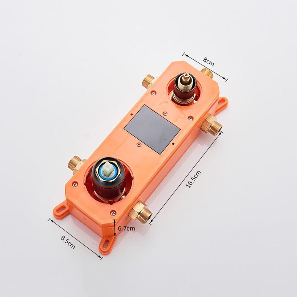 Sistem de dus Waterfall, incastrat in tavan, para patrata 40 cm, 3 functii de curgere, negru mat, cod 1404