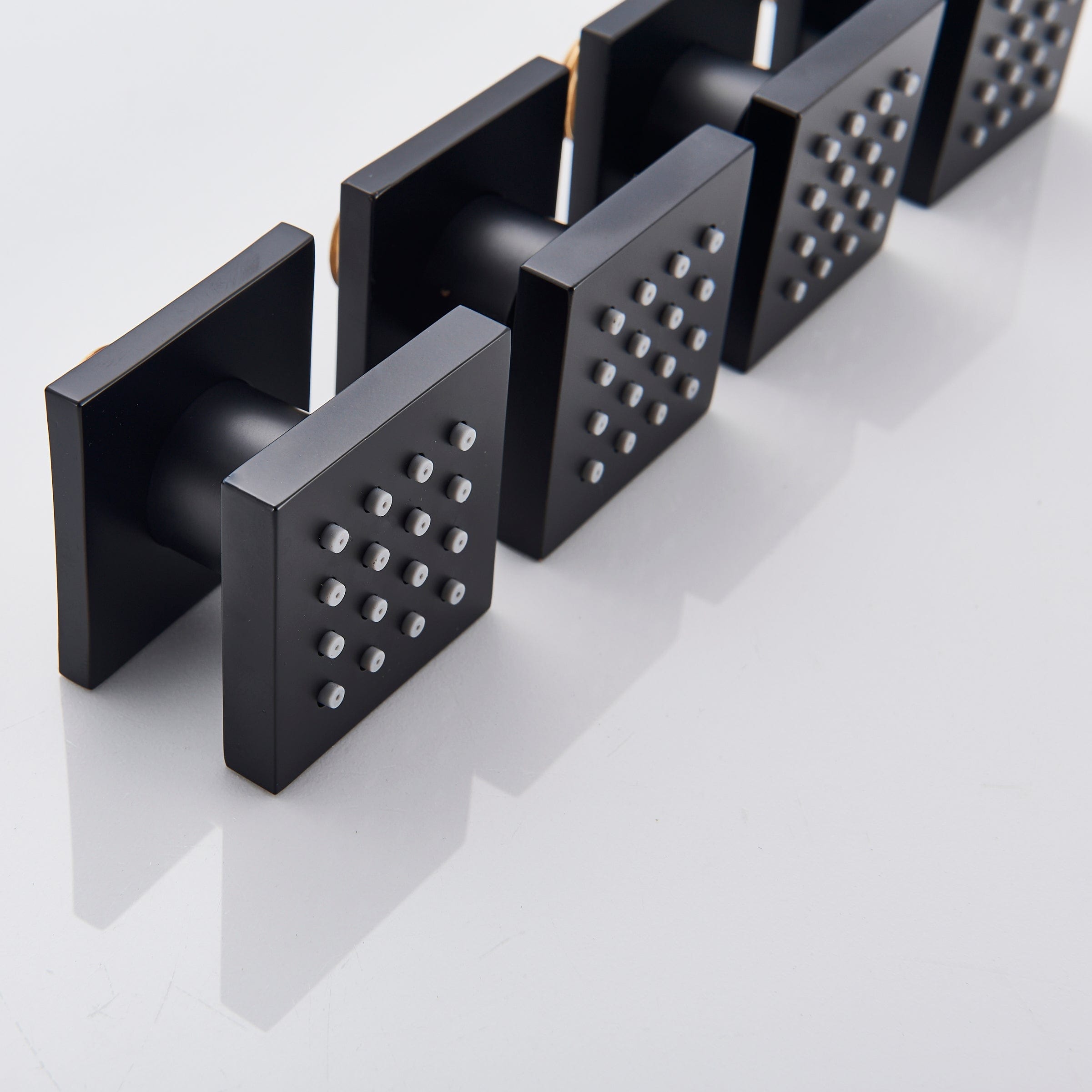 Sistem dus incastrat in tavan cu termostat, para patrata 50 cm, negru mat, 3 functii de curgere a apei si hidromasaj, + SIFON, cod 1310