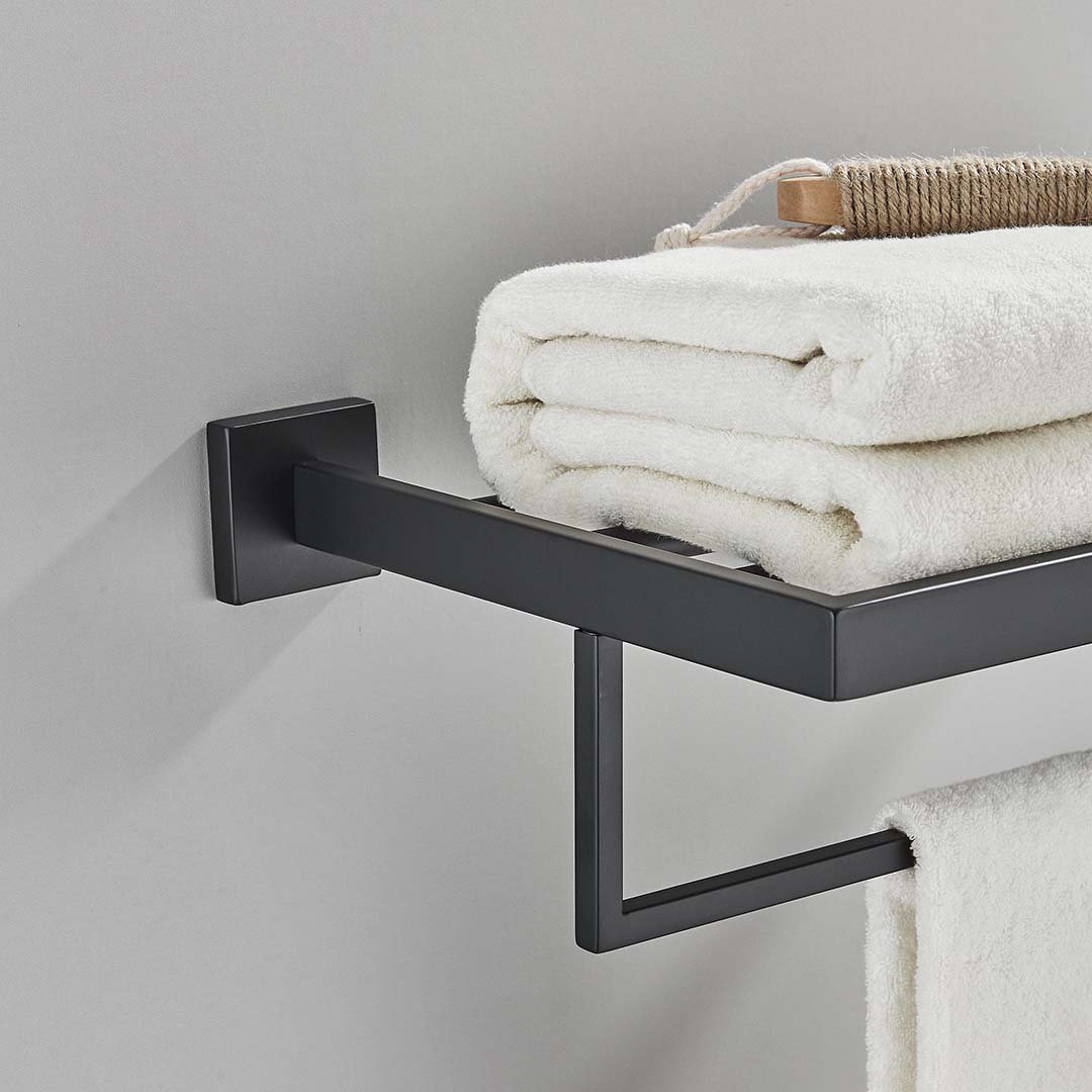 Suport de prosop, negru mat, cod 1243