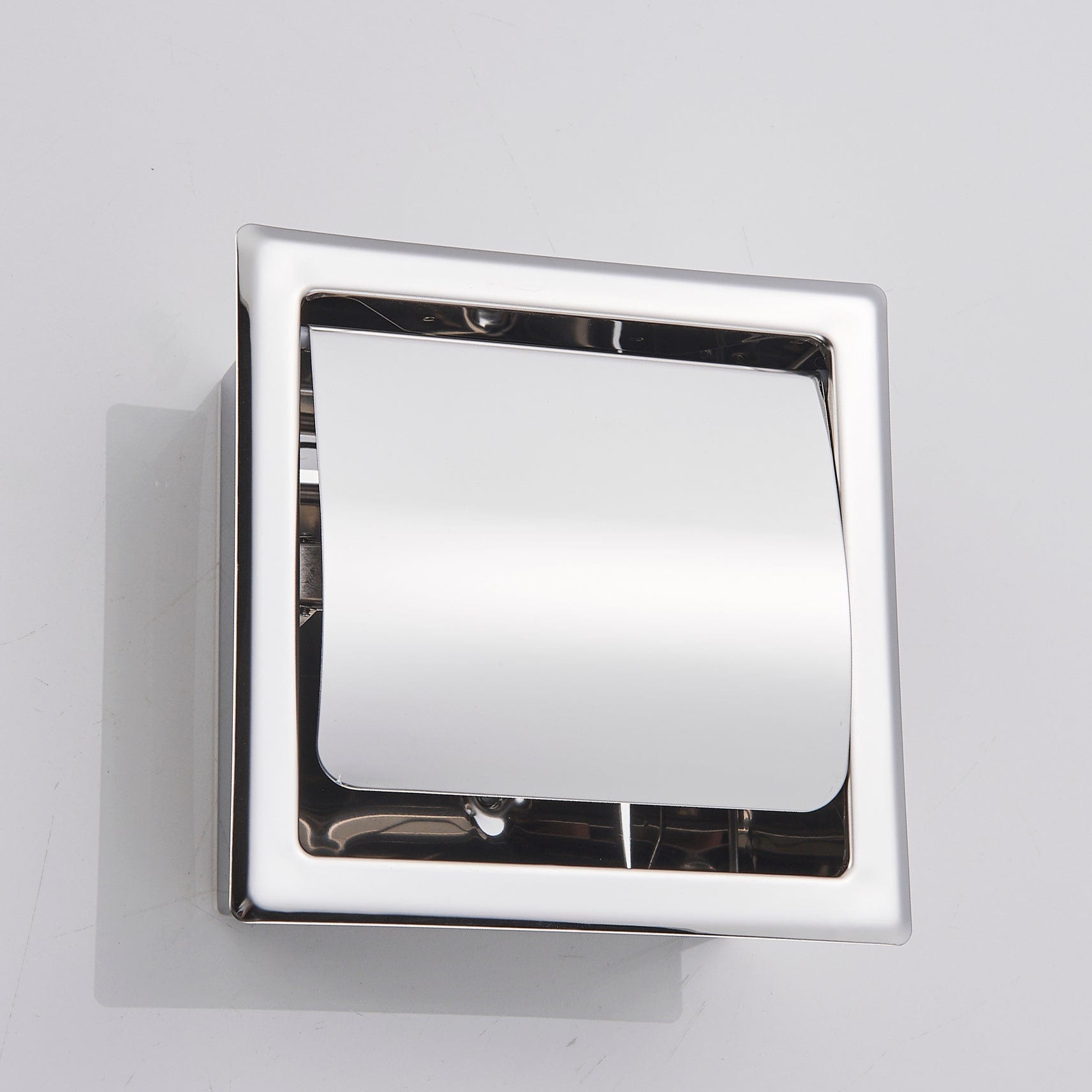 Suport hartie igienica incastrat cu capac de protectie, argintiu cromat, cod 1285