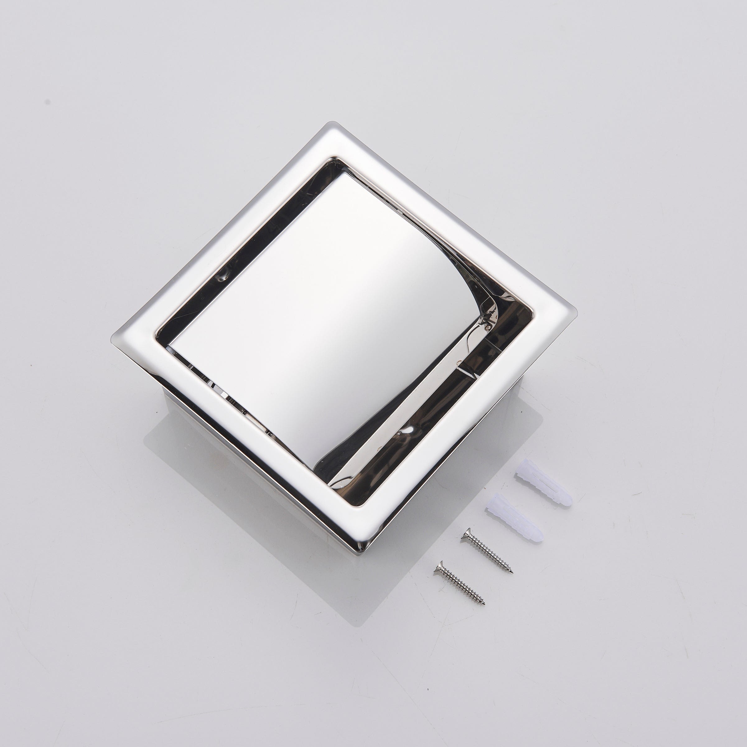 Suport hartie igienica incastrat cu capac de protectie, argintiu cromat, cod 1285