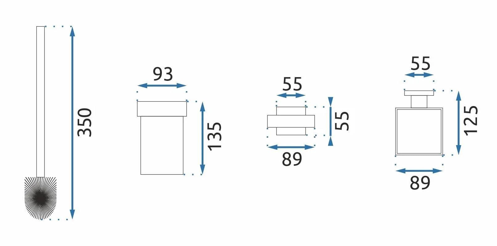Suport perie wc Rea, auriu
