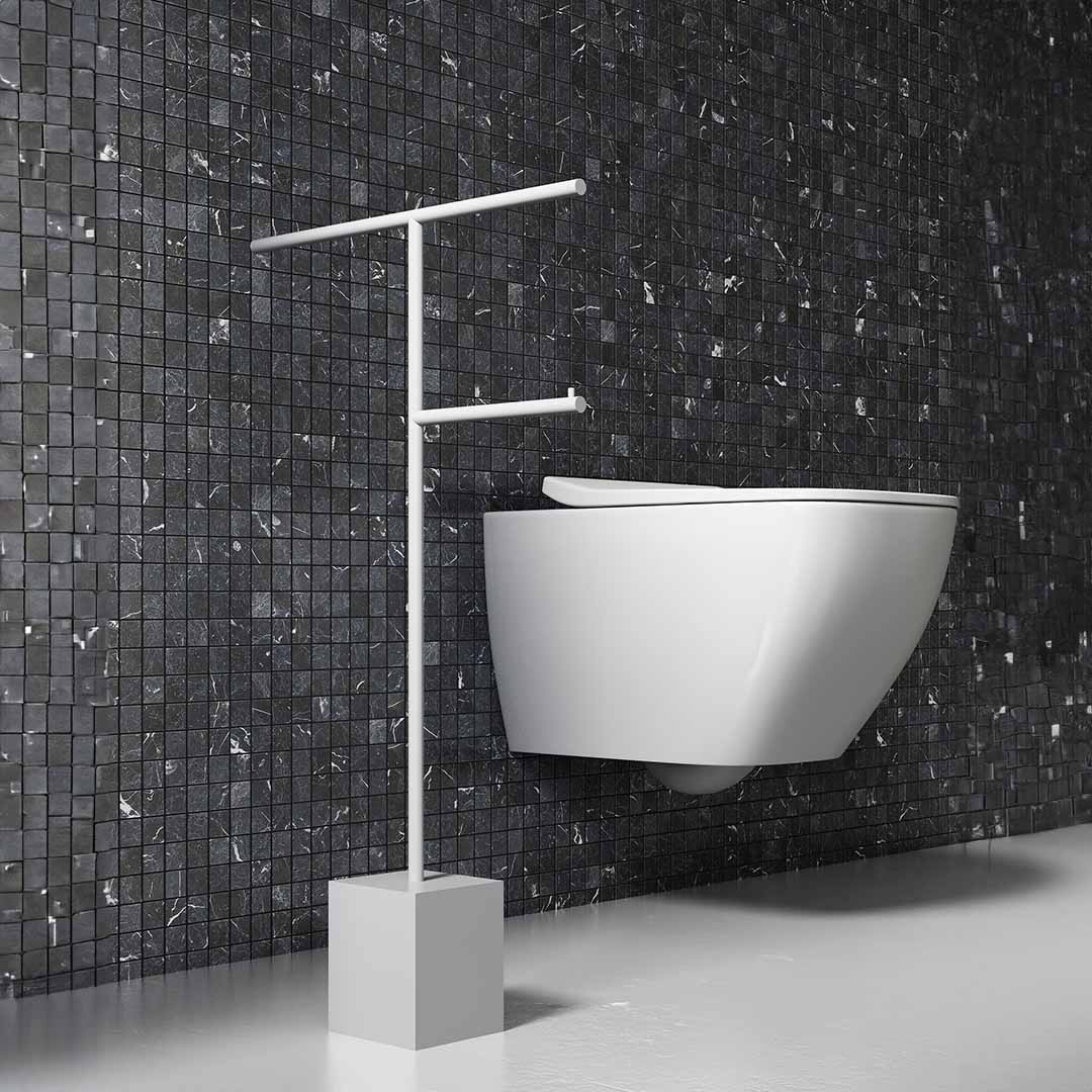 Suport prosoape, din compozit, 40 cm, alb mat, MonBlari