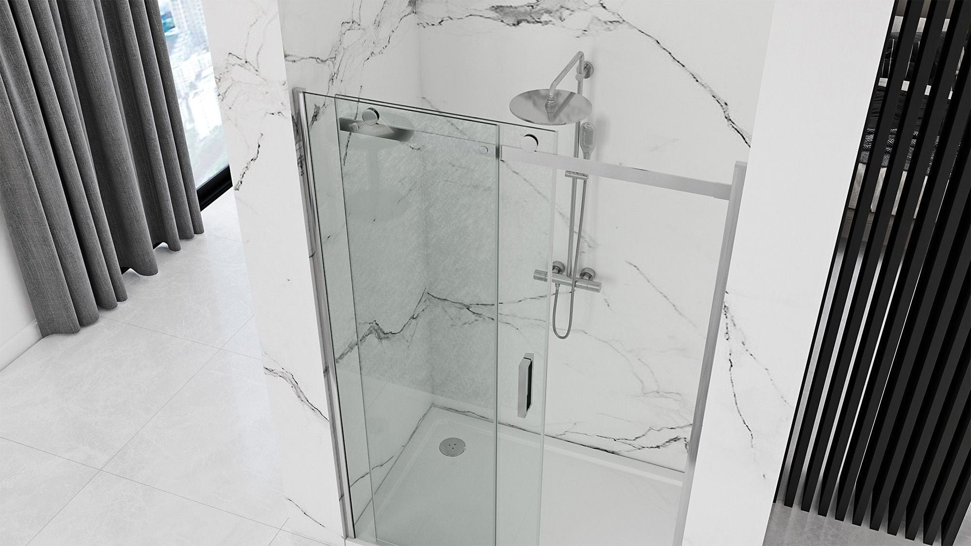 Ușă pentru duș Rea Nixon-2, crom, 140 cm stânga