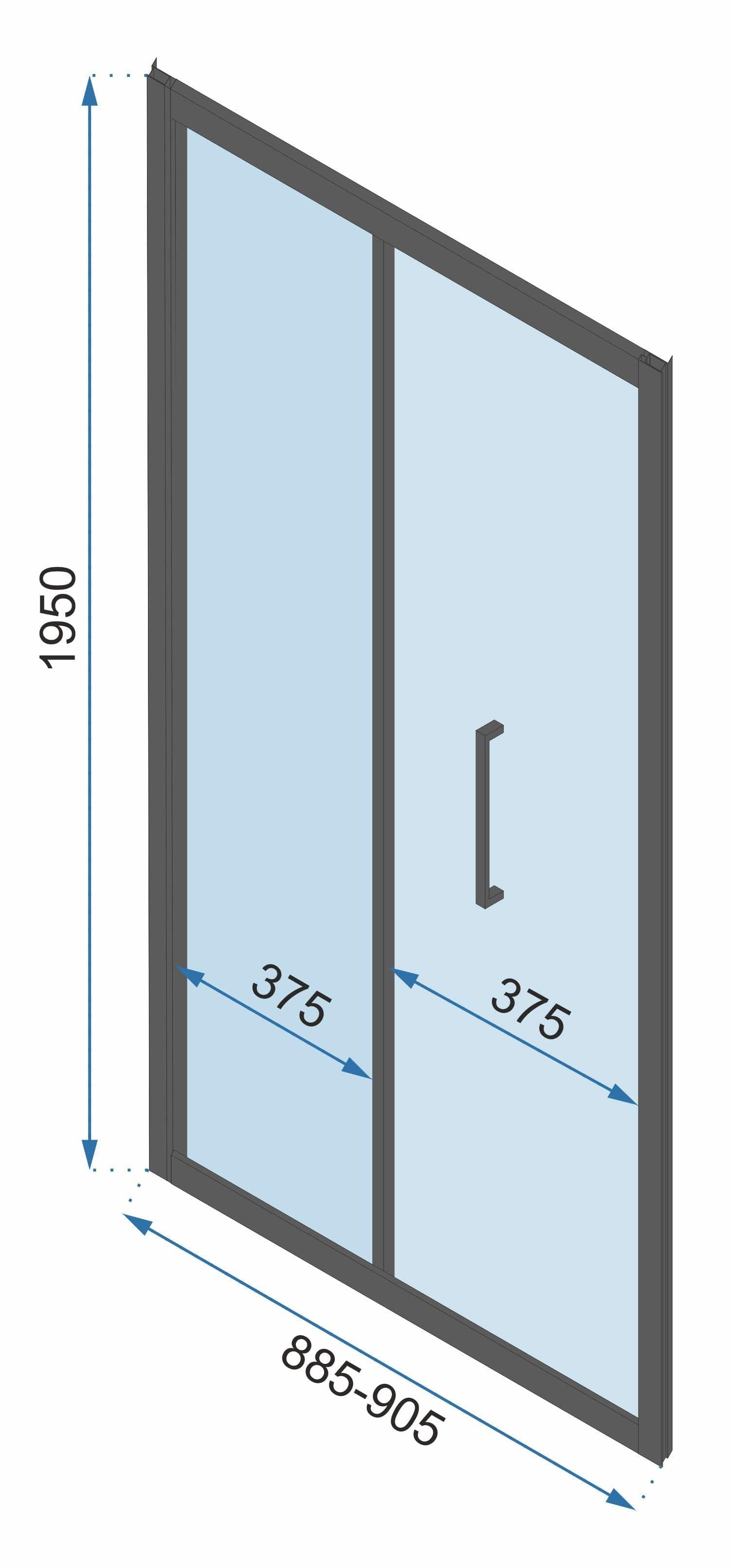 Ușă pentru duș Rea Rapid Ford, auriu, 90 cm