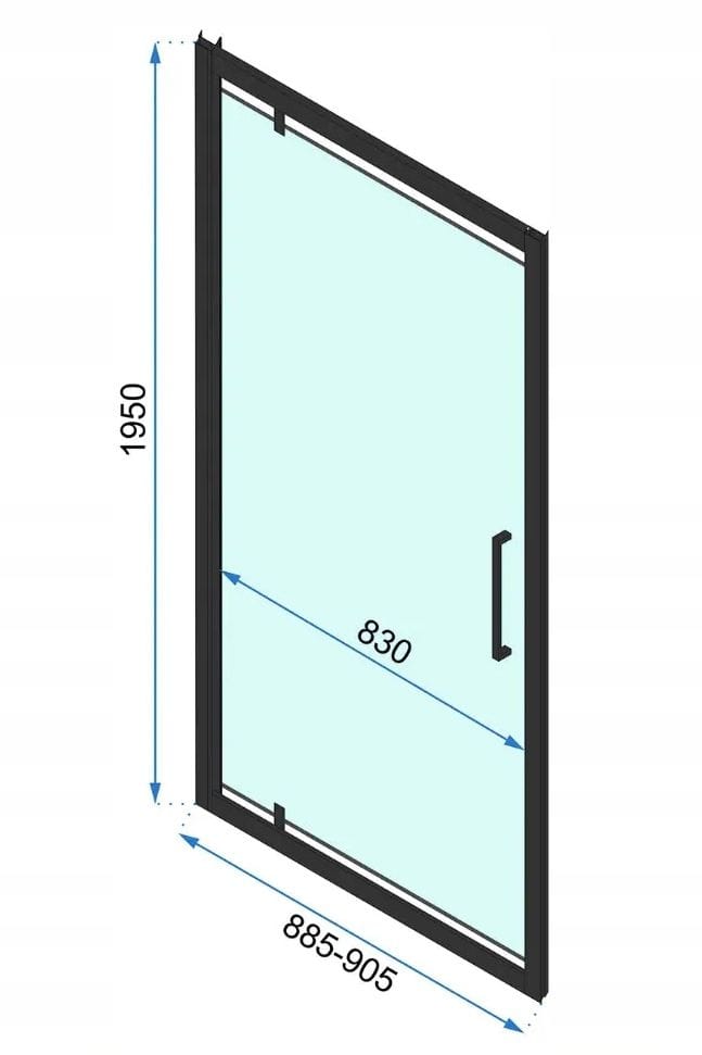 Ușă pentru duș Rea Rapid Swing, auriu periat, 90 cm