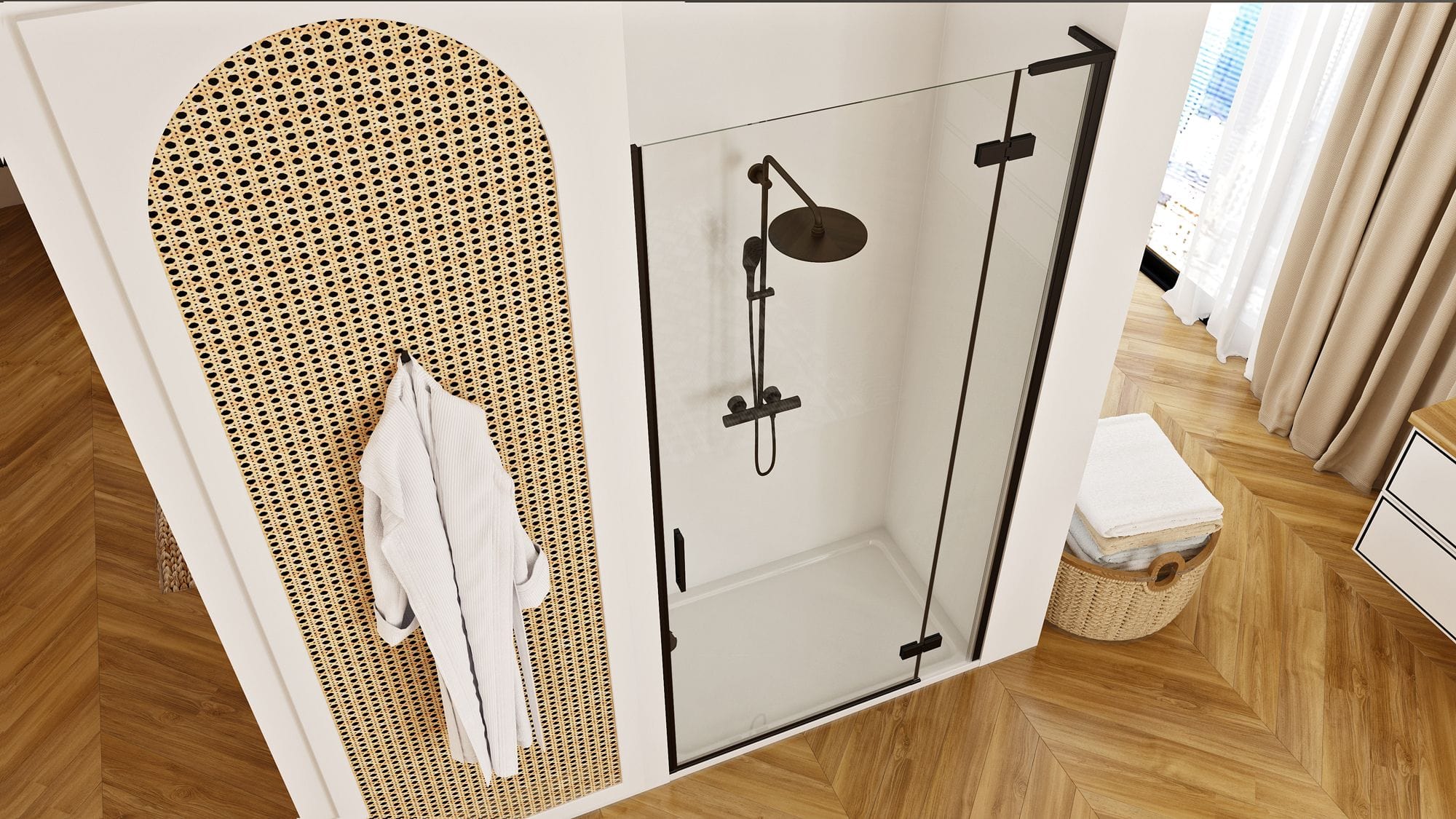 Usa pentru dus Rea Hugo, negru mat, 80 cm