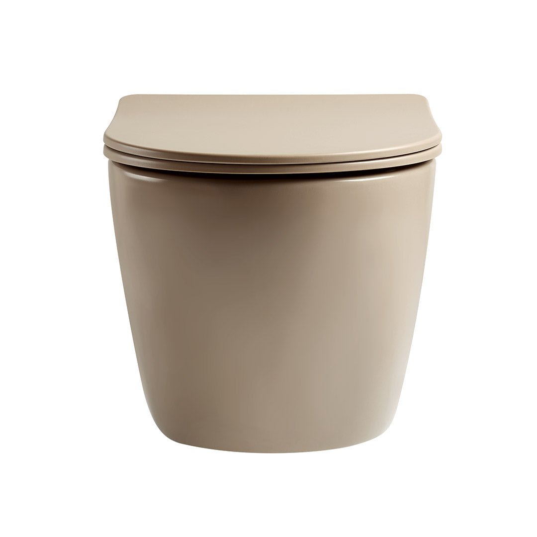 Vas WC Caliri, montaj suspendat, din ceramica sanitara, cappuccino, Elysium