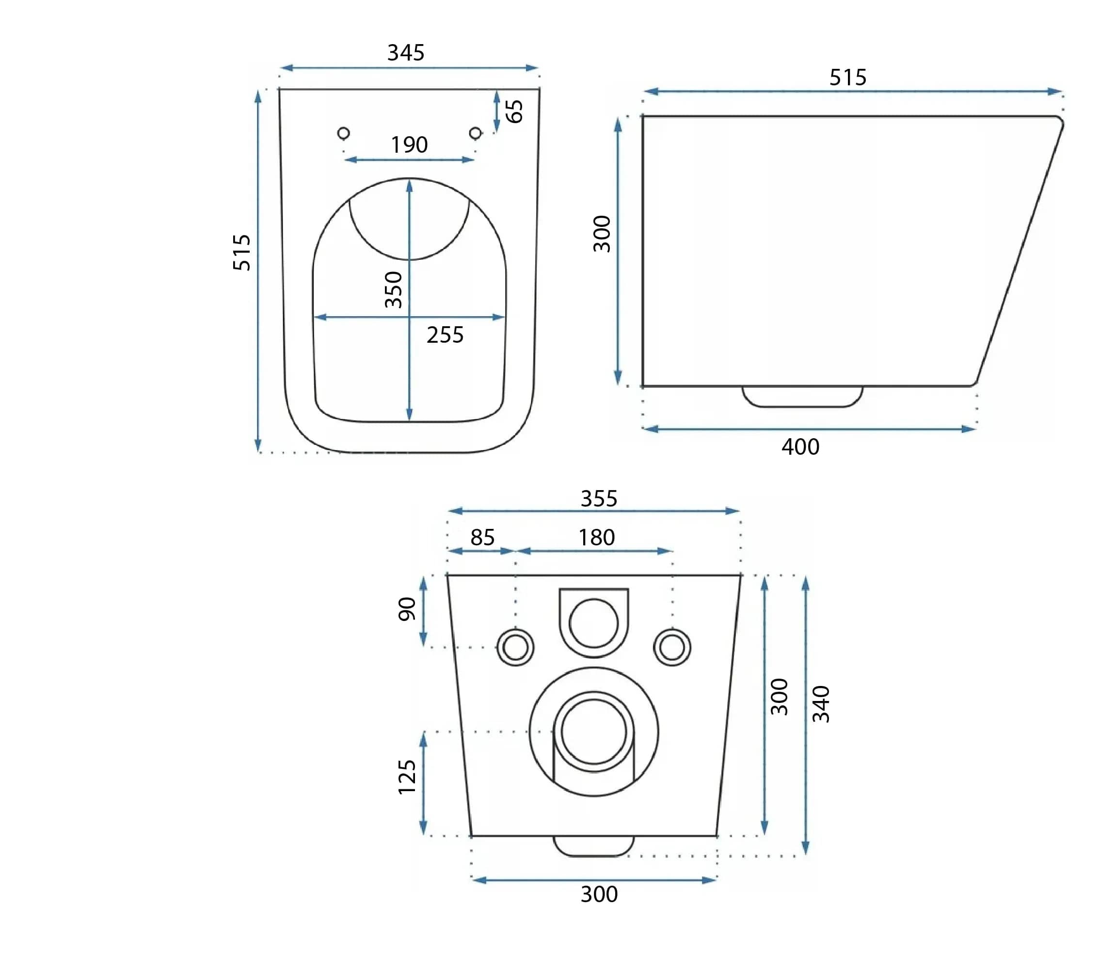 Vas WC Rea Julio, negru mat