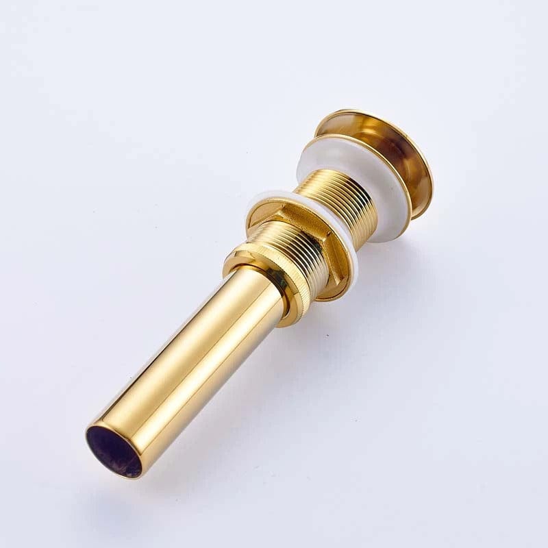 Ventil de scurgere auriu pentru lavoar cu preaplin, din alama solida, cod 1356