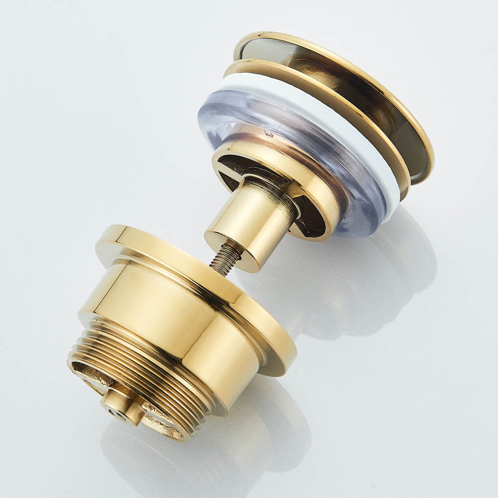 Ventil universal pentru lavoar cu click-clack, auriu lucios