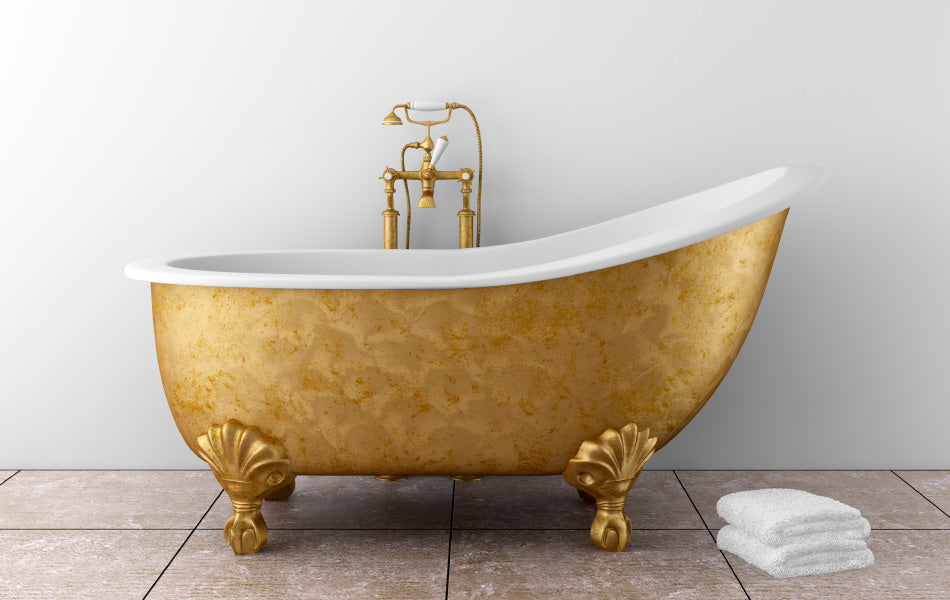 o cada freestanding aurie cu o baterie de podea vintage 