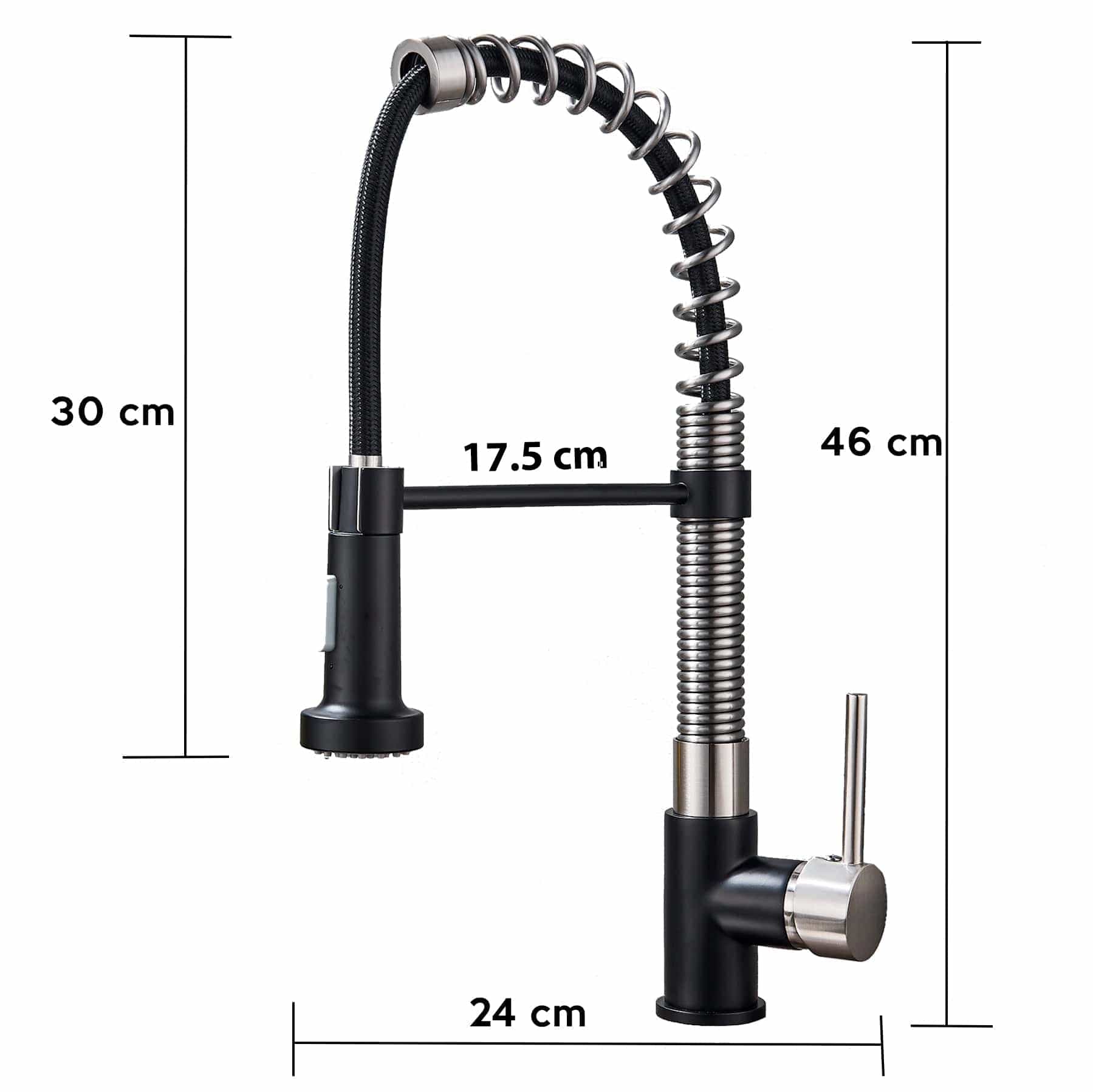 Bateria profesionala pentru bucatarie Swan, cu 2 functii de curgere, dus flexibil, cod 1389