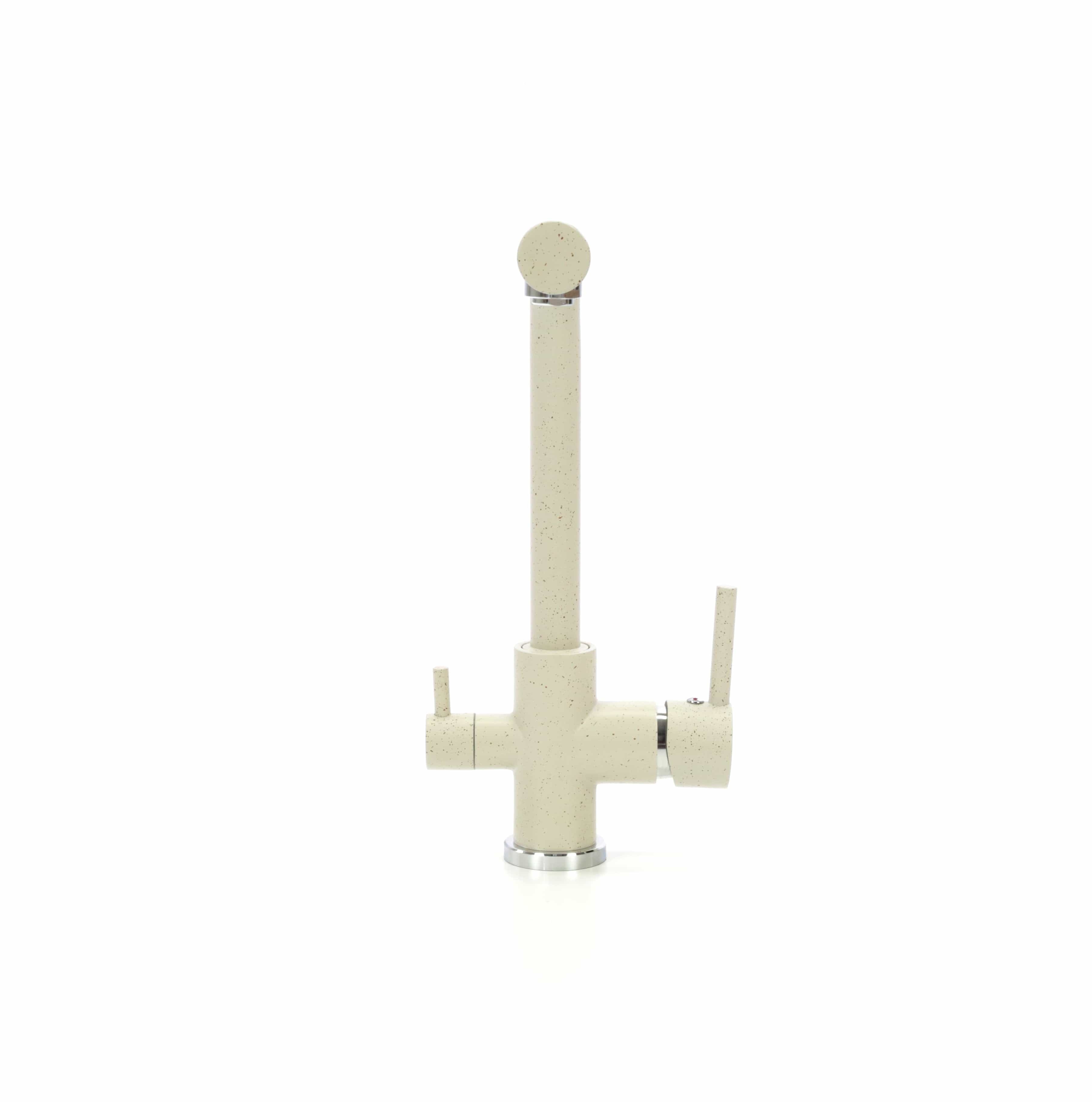 Baterie bucatarie cu 3 cai pentru filtru de purificare, culoare granit cu puncte mici, cod 1214