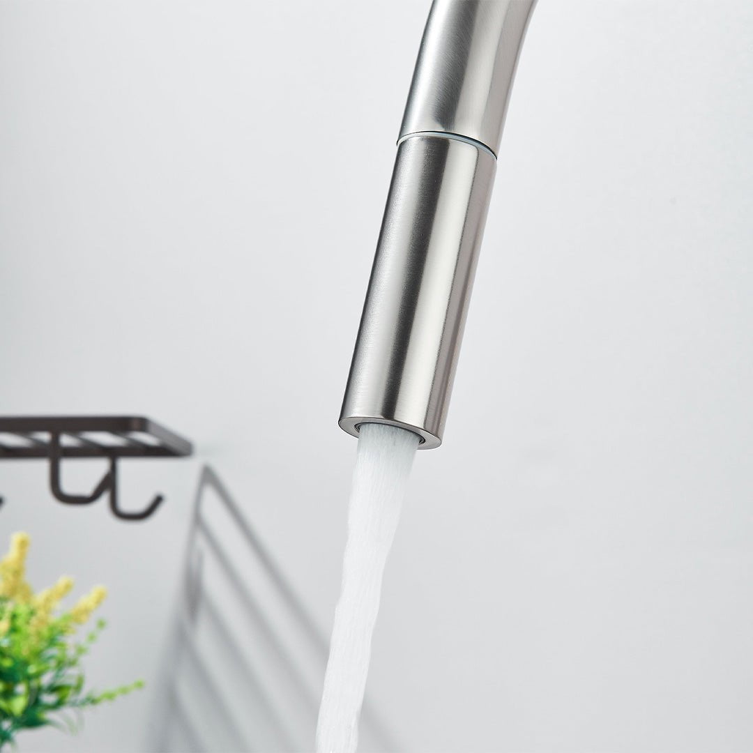 Baterie cu filtru de purificare si dus extractibil, argintiu mat, cod 1677