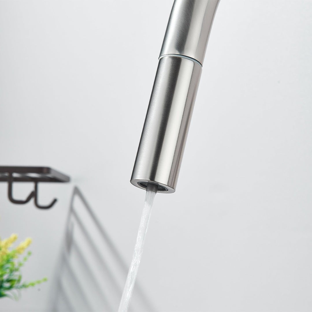 Baterie cu filtru de purificare si dus extractibil, argintiu mat, cod 1677