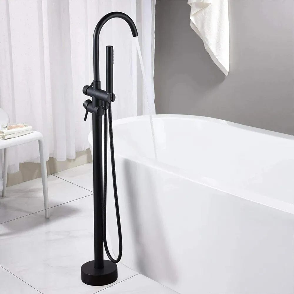 Baterie de cada freestanding Rea Lungo Ortis, negru mat