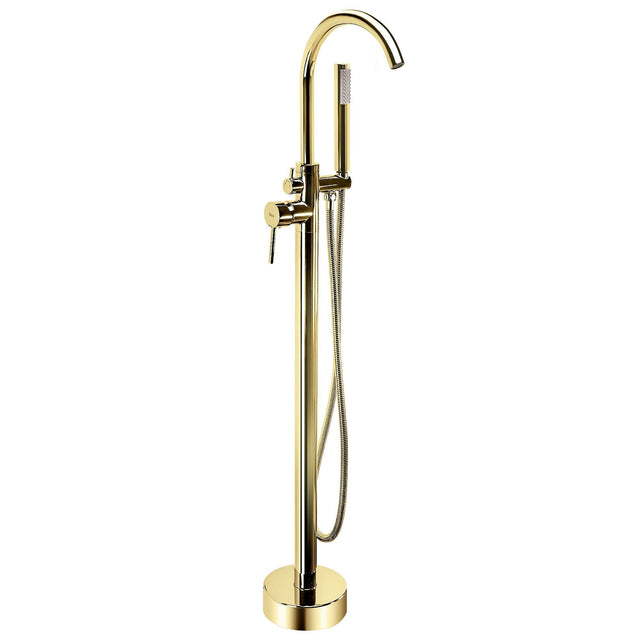 Baterie freestanding Rea Lungo cu cadru rotund, auriu lucios