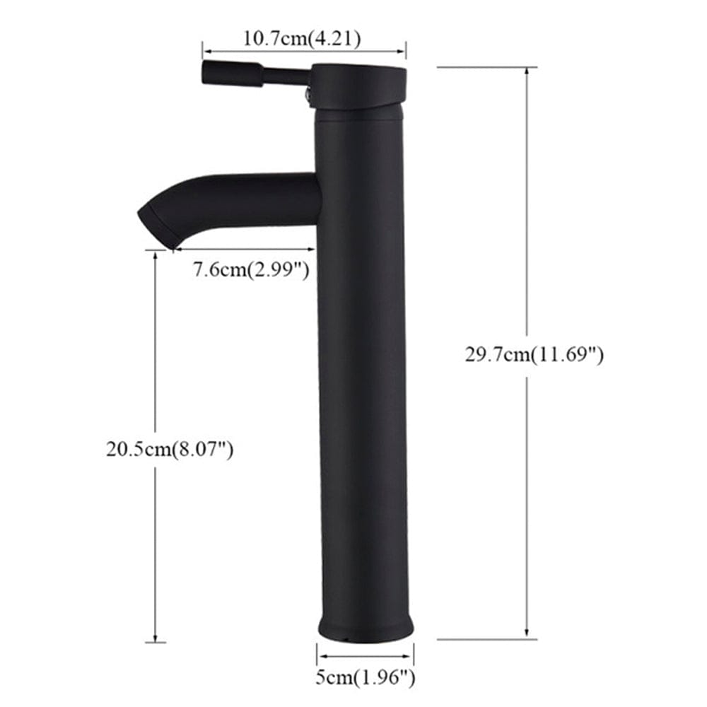 Baterie lavoar cu montare pe blat, cu un singur maner si orificiu, negru mat, cod 1284