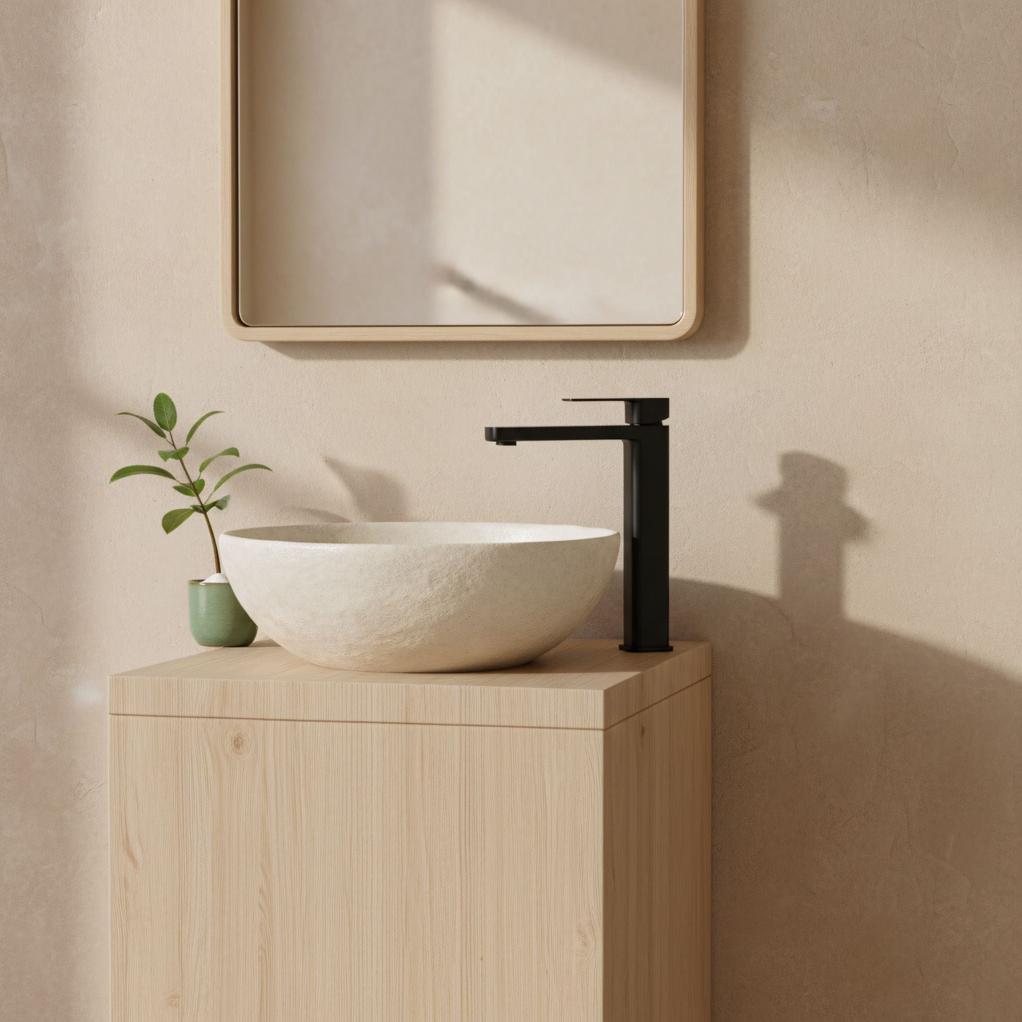Baterie lavoar, negru mat, Rea