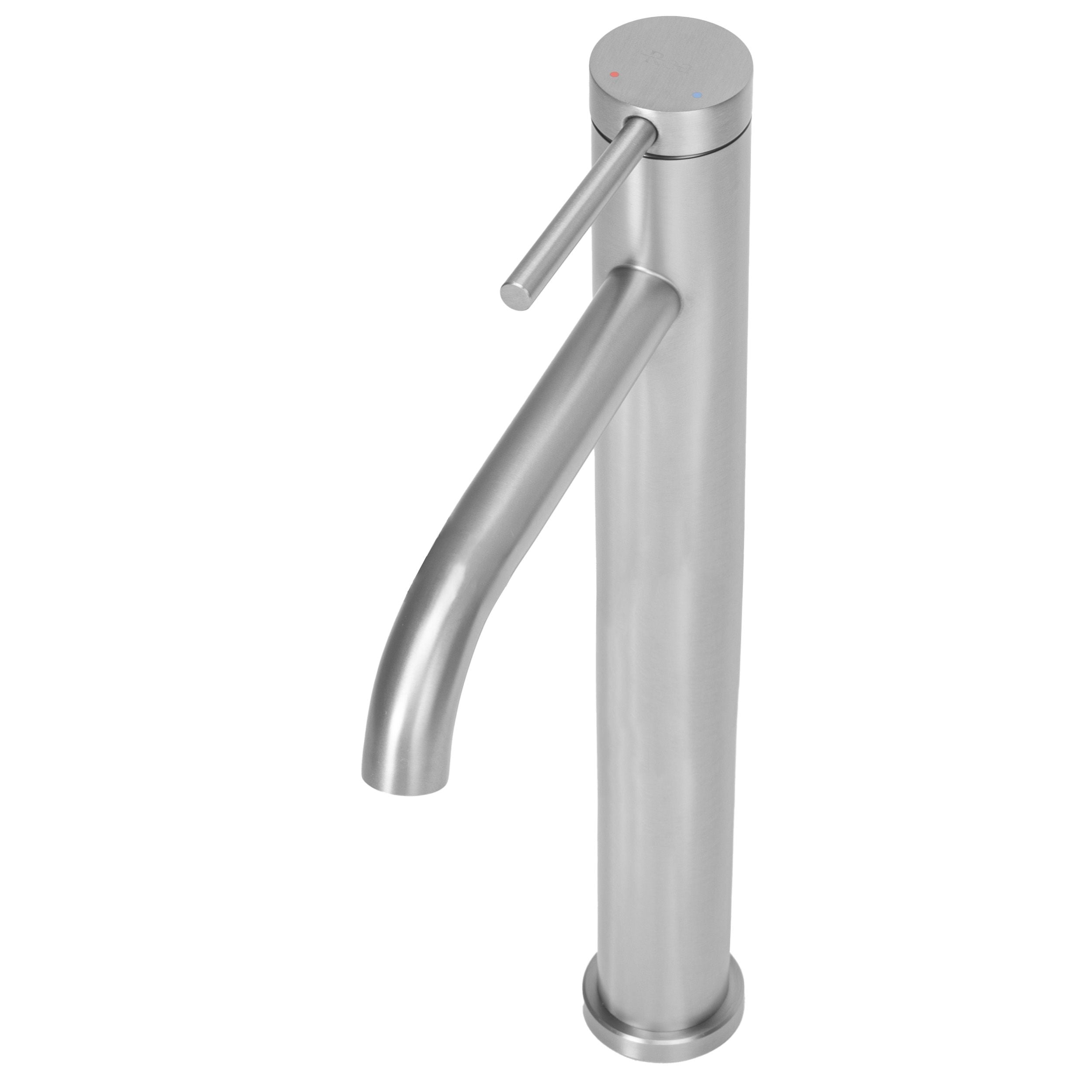 Baterie lavoar Rea Clif, argintiu periat, inalta