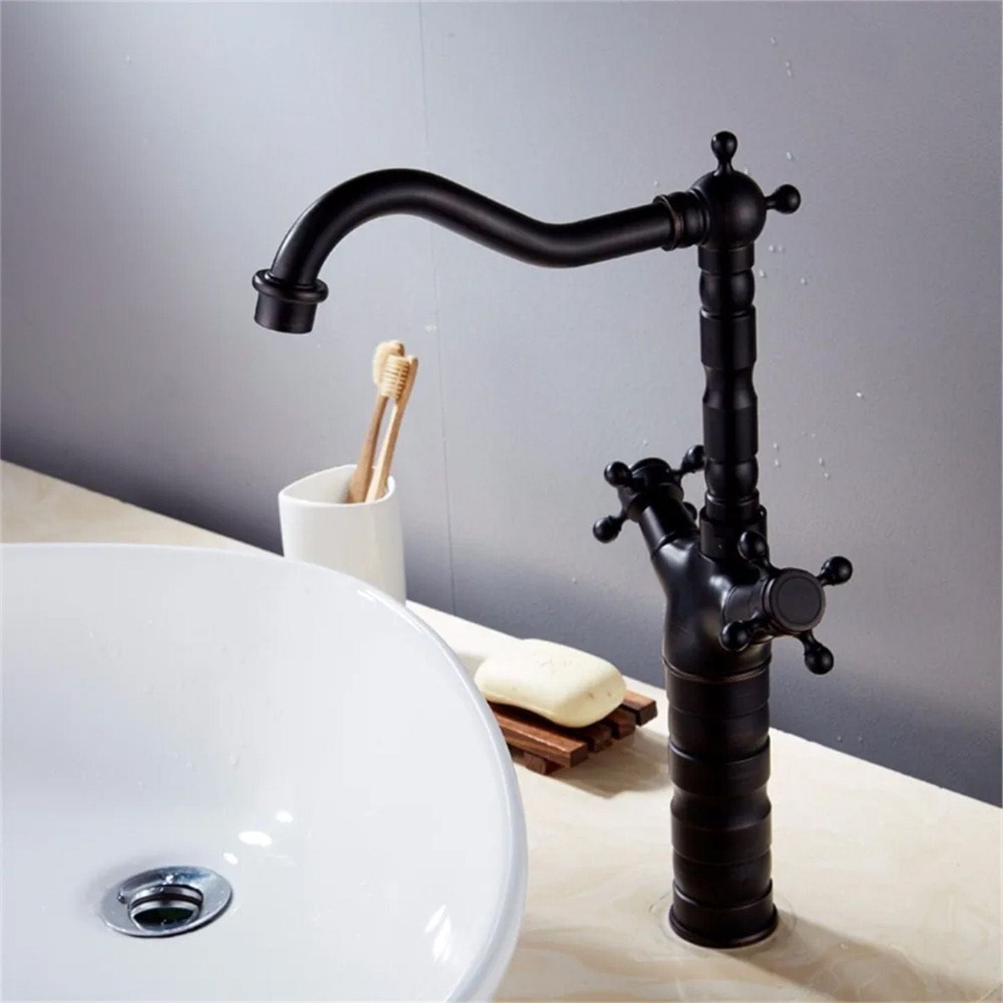Baterie lavoar Rea Rustico Old, negru mat