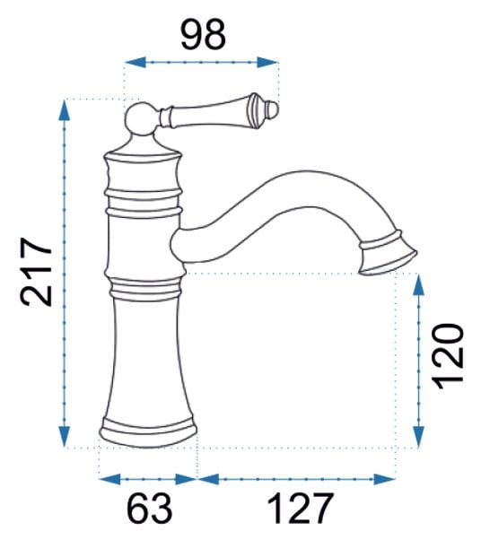 Baterie lavoar Rea Vintage Old Low, negru mat
