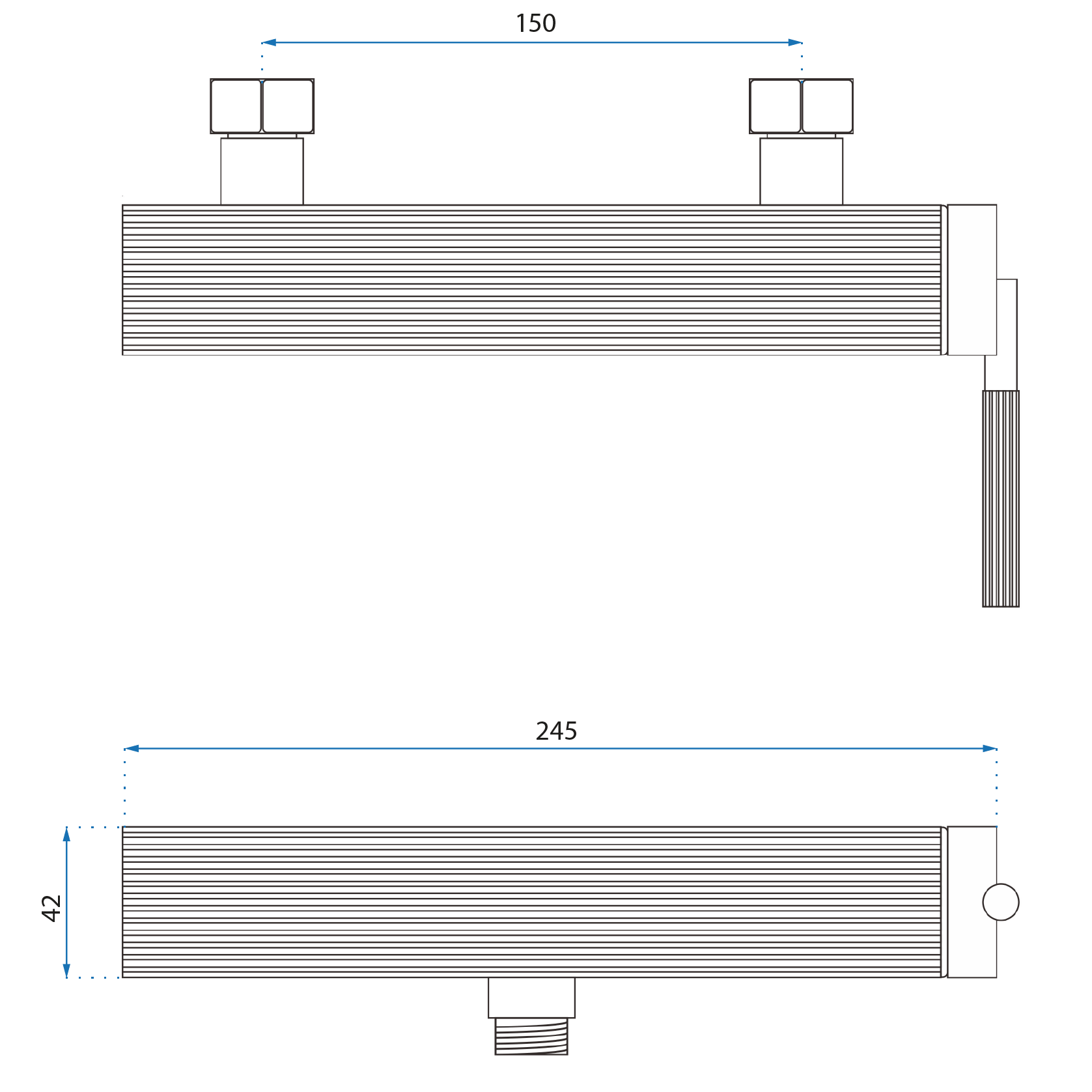 Baterie pentru dus Rea Argon, auriu periat