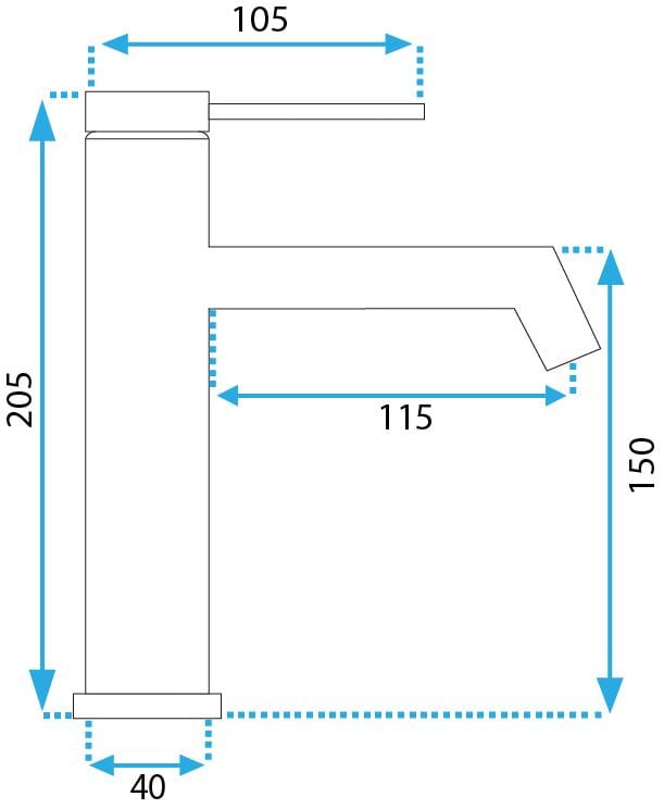Baterie pentru lavoar Rea Foss Low, negru mat